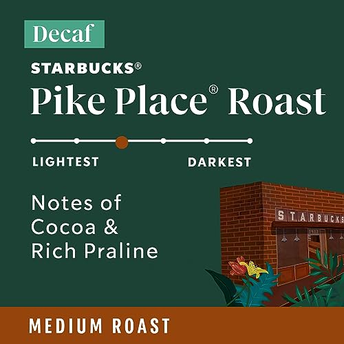 Image of Starbucks Ground Coffee, Medium Roast Coffee, Decaf Pike Place Roast, 100% Arabica, 3 bags (12 oz each)