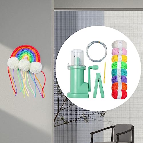 DYNWAVE Hand Knitting Machine Household Weaver Multicolor Yarn Knitting Tool Needle Thread Tools Set for DIY Crafts Sewing Crocheting, 8 Colors Yarn Set