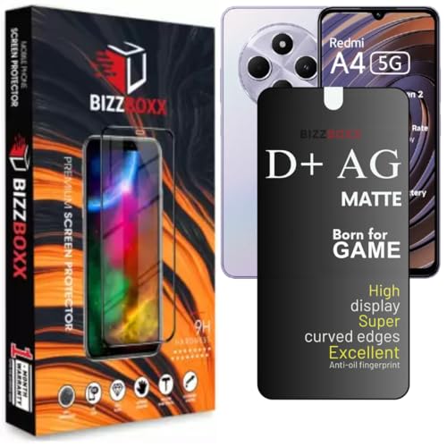 Image of Compatible With Redmi A4 5G D+ AG Matte Tempered Glass Screen Guard Protector Anti-Fingerprint Gaming Special With Camera Cut (Redmi A 4)- Pack of 1