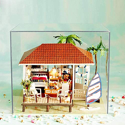 SEESEE.U DIY Miniatur Puppenhaus Holzmöbel Kit, handgefertigte Mini Modern Apartment Plus Modell mit Schutzhülle… – Bild 4