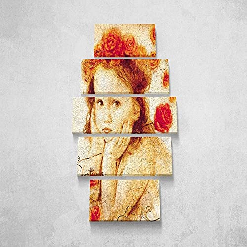 Tableau Homemania 5 Pièces Inspirations des Auteurs Multicouleur 100x60cm