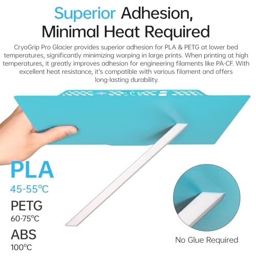 Image of BIQU CryoGrip Pro Glacier Panda Build Plate for Bambu-Lab 3D Printers | X2D P2S P1S P1P X1C X1E A1, Double-Sided Fine Textured Spring Steel Sheet, Firm Adhesion, 257x257mm, 1 Piece