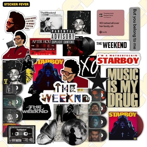 Image of Pack of 15 Cute Stickers for Laptops /Mobiles /Guitar /Journal etc. (The Weeknd)