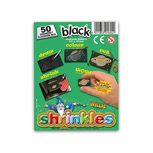 Shrink Art Art-WZ625 Shrinkles Originales,, Paquete Aula, 50 Hojas, Color Negro (Keycraft WZ625)