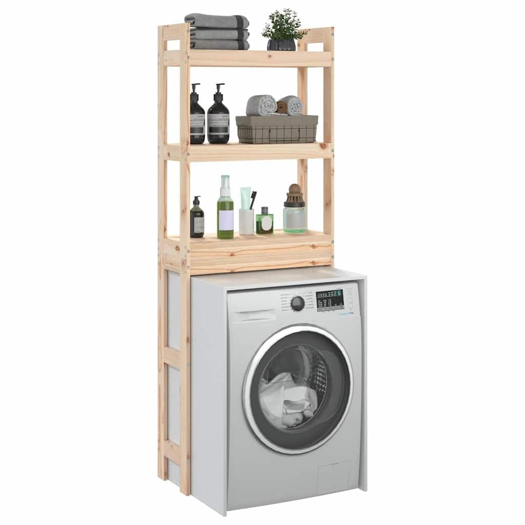 Solivagant Toilettenregal 63x26x171 cm Massivholz Kiefer, Badzubehör,Handtuchhalter, 10.54 kg-824658