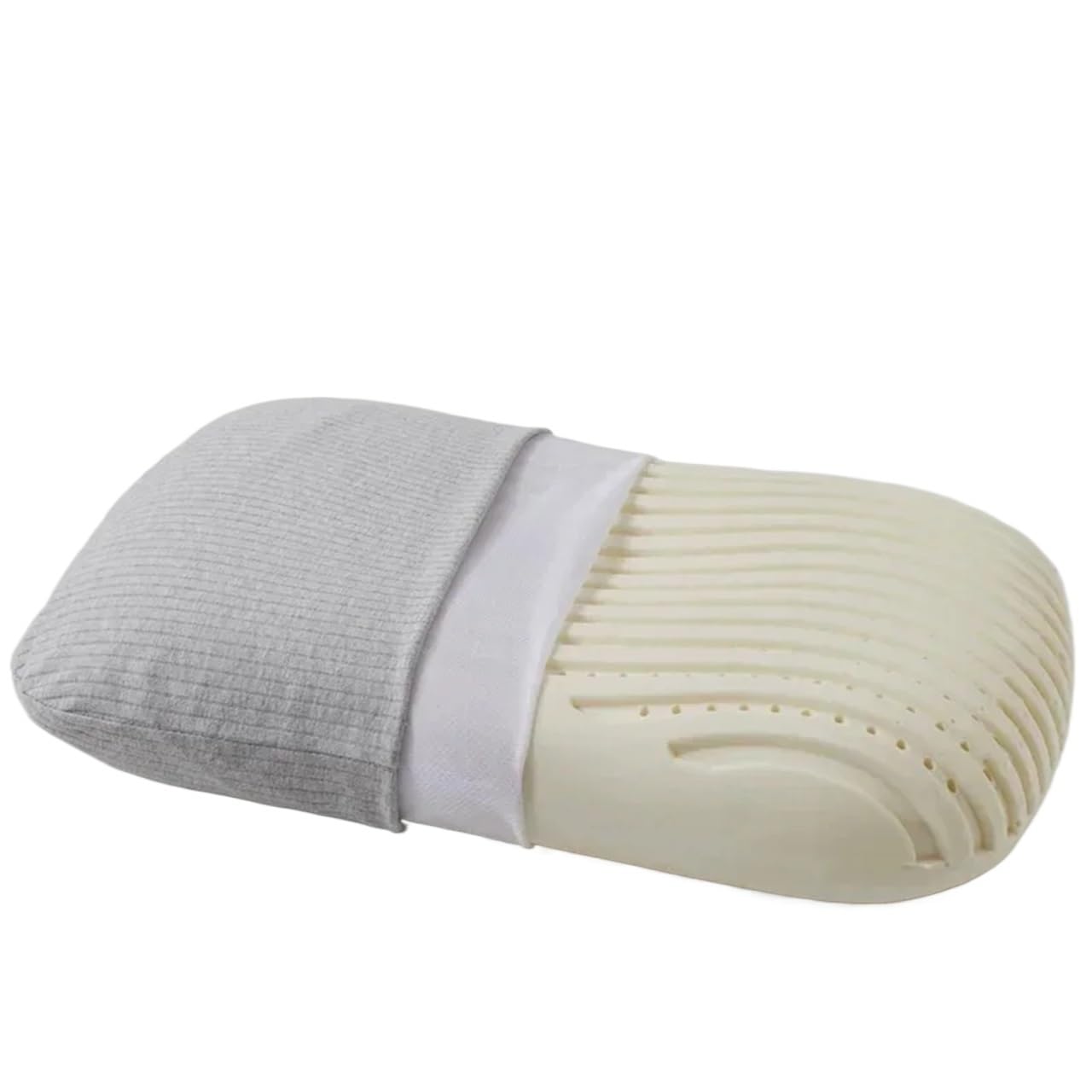 CSSHNL Latex Pillow Natural Latex Pillow Cervical Vertebrae Health Care Orthopedic Anti-Snore Massage Natural Latex Sleeping Pillow(Grey)