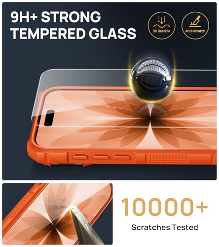 Image of SSLOTSCASE for iPhone 17 Case with 2X Screen Protector & Kickstand, Orange
