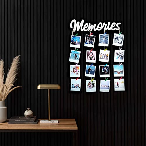 Image of VAH White Memories Picture Frames Collage Photo Hanging Wood Rustic Frames for Wall Decor, Home, Bedroom, Living Room, Gallery, Cafe, Decoration Items