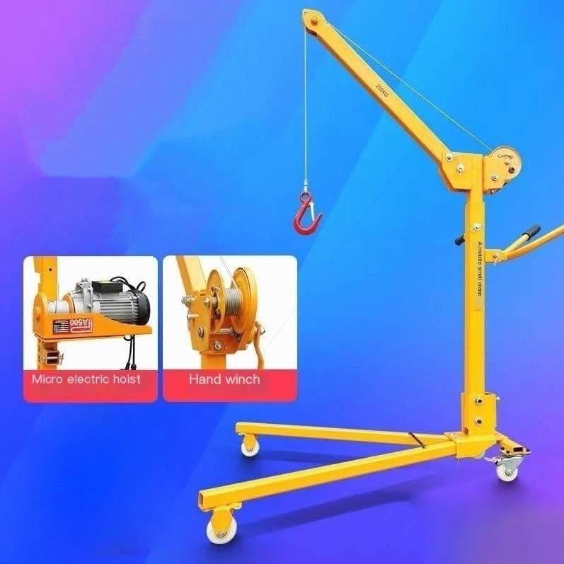 Electric 12V Mobile Crane, 300kg Capacity Household Vehicle-Mounted Hoist, Lightweight Manual Lifting Equipment for Easy Transport and Use