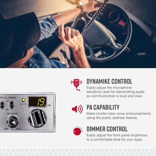 Image of Cobra 25 LTD AM /FM Professional CB Radio - Compact, Easy to Operate, with Dual-Mode Access, 4-Watt Output, Full 40 Channels, Adjustable Dynamike Control and PA Capability, Black (Pack of 6)
