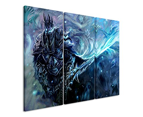 Paul Sinus Art Impression d'art Wow_Lich_King 3 x 60 x 30 cm (total 100 x 60 cm) - Finition de qualité supérieure - Image sur toile véritable - Sur châssis