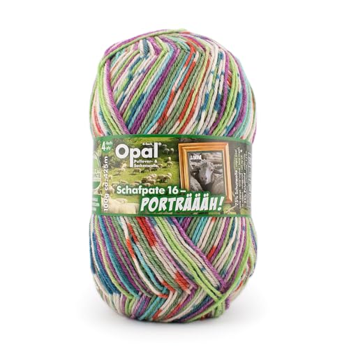Opal Schafpate 16 Porträäh (425m) 4-fädig Garn - Wollmischung, zum Stricken von kuschelig warmen Socken mit einzigartigen Farbmustern, 11452, 1 x 100g
