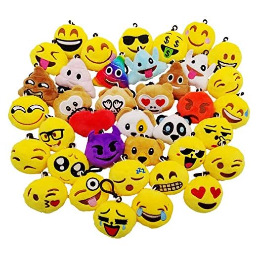 JZK 38 x Mini llavero emoticono felpa 5cm amarillo pequeña cara sonriente mochila llavero para niños adultos favores regalos de fiesta de cumpleaños obsequios recuerdo, rellenos bolsas fiesta