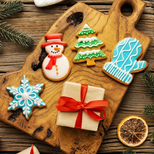 Christmas Cookie Cutters Set of 9 Pieces, Metal Shapes for Winter Holiday: Christmas Tree, Snowflake, Gingerbread Men, Angel, Star, Mitten, Candy... - Image 7