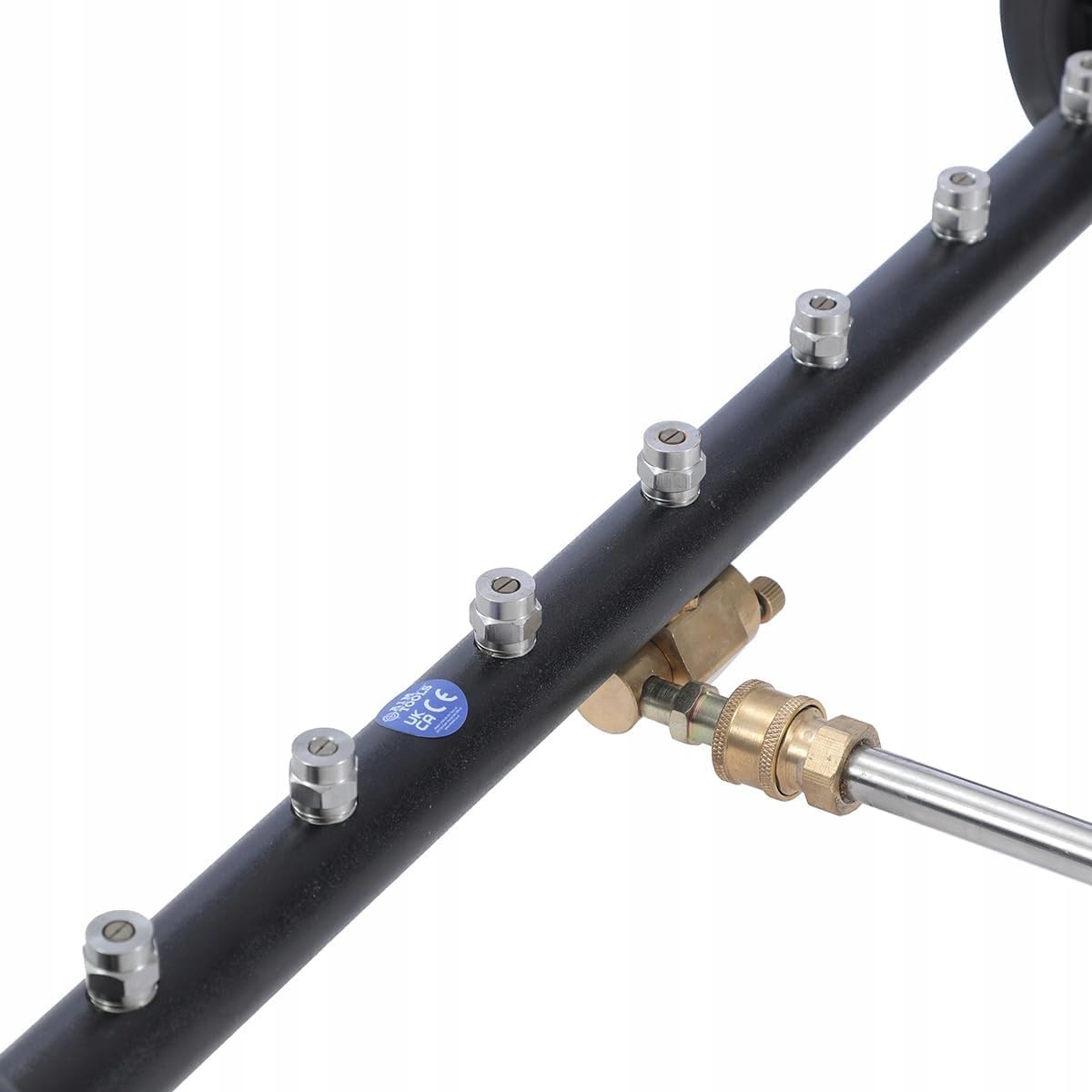 Rosfix Zestaw do mycia podwozia 275 barów - 7 dysz 40°, 1/4" Quick Plug, łącznie 126 cm | stal nierdzewna, gumowe kółka | czyszczenie samochodów i płaskich powierzchni, akcesoria do myjki