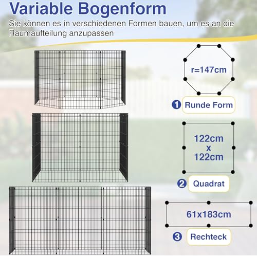 Image of FDW | Dog Playpen | 36 inch, 8 Panels | Heavy Duty Metal Pet Exercise Pen