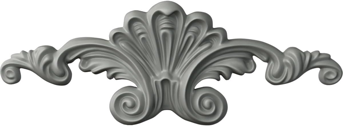 Ekena Millwork 8 5/8"W x 3 1/8"H x 7/8"P Scroll Center Onlay