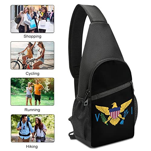 Virgin Islands Flag Printed Crossbody Bags Shoulder Backpack Chest Side Daypack for Travel Hiking3