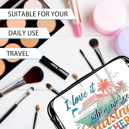 6 Pcs Clear Cruise Makeup Bags Gifts, Cruise Essentials Beach Cosmetic Bag for Women, Cruise Ship Survival Kits, Travel PVC Waterproof Toiletry Bags for Girls Sister Daughter Nurse Teacher4