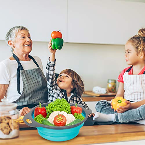 Collapsible Colander, Colander Strainer with Handles Set for Draining Pasta Vegetable Fruit etc