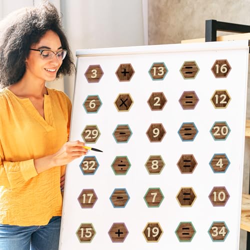 Chiazllta XV0854 56Pcs Numbers Magnetic Accents Wood Grain Number Magnets 0-36 With 19 Blank Writable Magnetic Cutouts For Refrigerator Bulletin Board Whiteboard Math Educational Home Office Classroom Decoration thumb #4