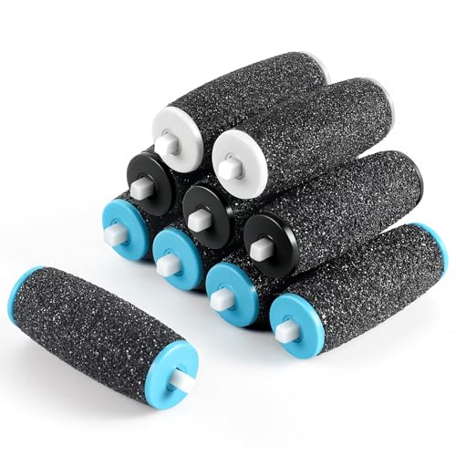 BOLASEN 10 Stück Ersatzrollen für Hornhautentferner Kompatibel mit Scholl Velvet Smooth 3 Rauheitsstufen (Extra Grob Normal Weich) Nachfüllrollen für Elektrische Fußfeile Pediküre