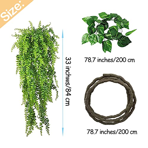 Image of Resin Reptile Driftwood Decoration Bearded Dragon Branch Lizard Climb Habitat Decor Hanging Jungle Vines Reptiles Tank Accessories for Chameleon Snake Gecko Spider Fish Tree Frog