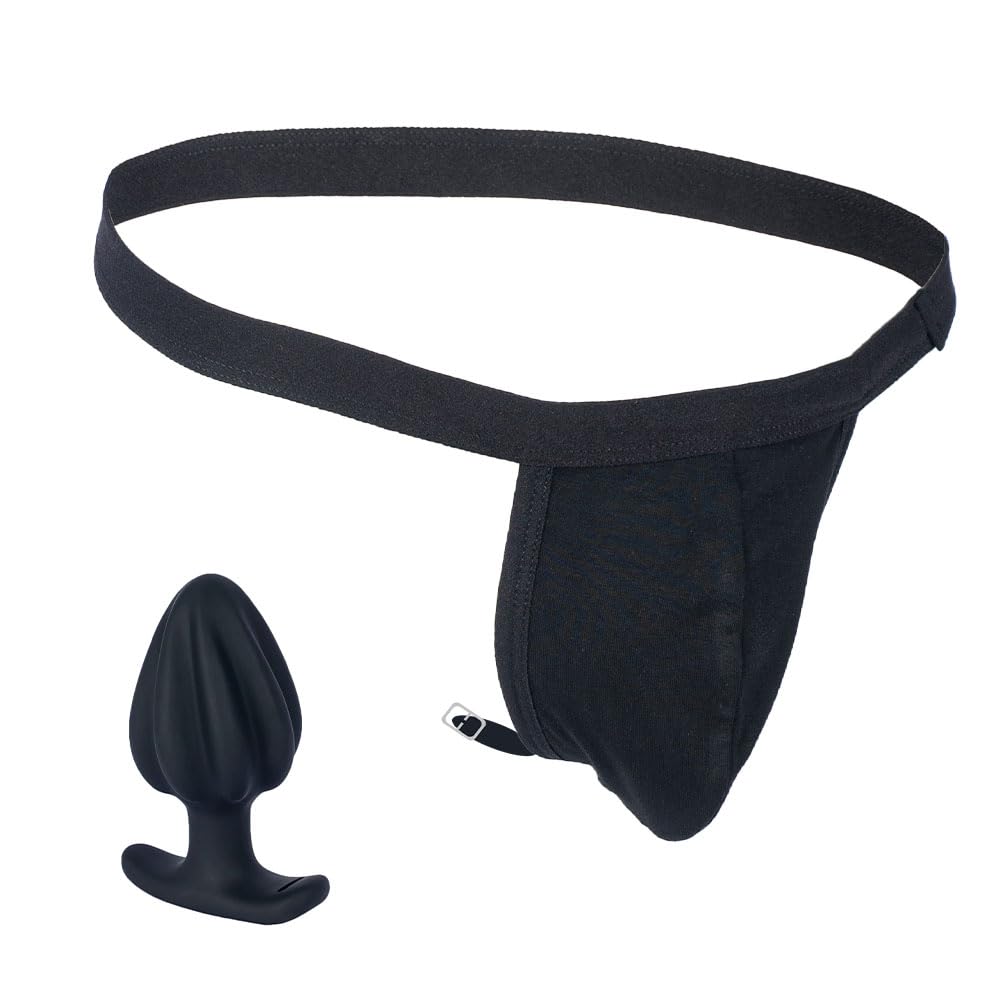 YWZAO - Bragas con tapón anal para hombre, tanga con hebilla N31, talla L 36 40
