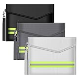Bolsa de Archivo ignífugo de 3 Piezas(20 x 14 cm),Material de Fibra de Vidrio de Doble Capa,Bolsa de Almacenamiento de Seguridad ignífuga e Impermeable para Proteger Objetos de Valor, pasaportes