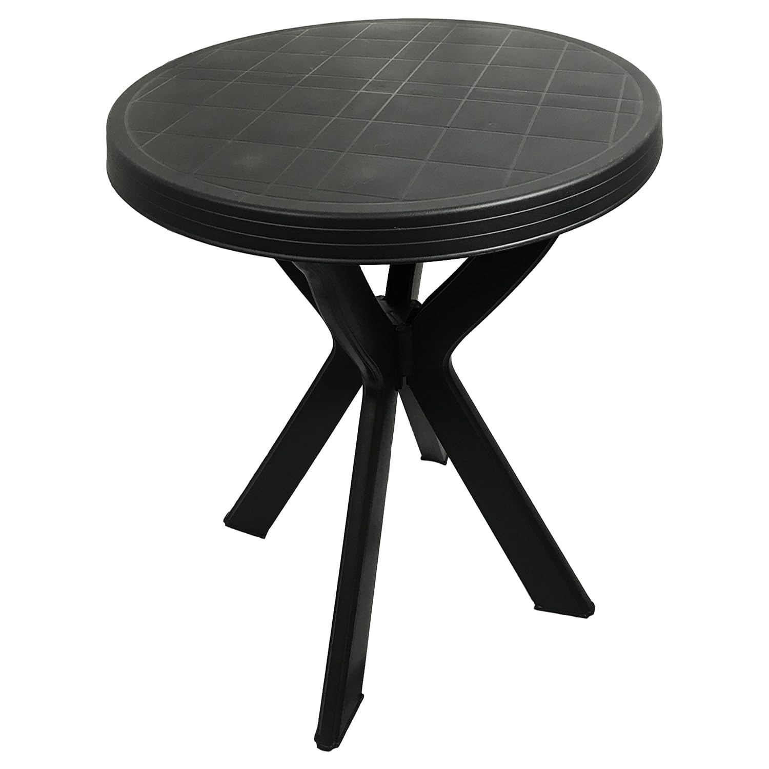 Mojawo Table de jardin pratique - En plastique - Diamètre : 70 cm - Anthracite - Ronde - Pour balcon, bistrot, terrasse