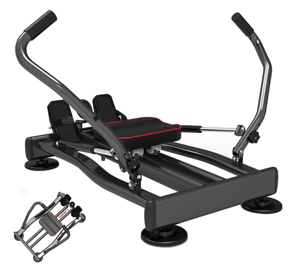Vogatore per Uso Domestico, 360 ° Canottaggio Mute Rower Multifunzione con Copertura per Piedini a Ventosa e Display LCD, Sistema di Resistenza idraulica Regolabile, carico 150 kg