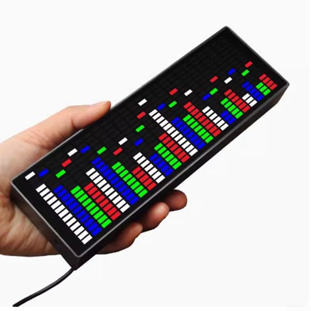 SPORTARC Indicatore di spettro musicale a LED, kit fai da te per spettro musicale RGB, lampada per controllo del volume, indicatore di livello e analizzatore, interfaccia USB (bianco)