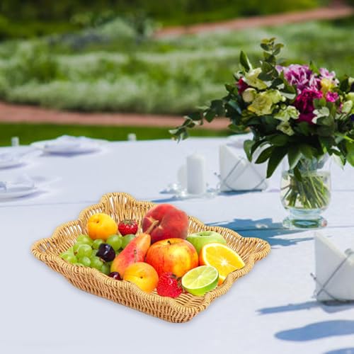 Panier tissé décoratif pour vos brunchs de week-end, plateau alimentaire de table chic