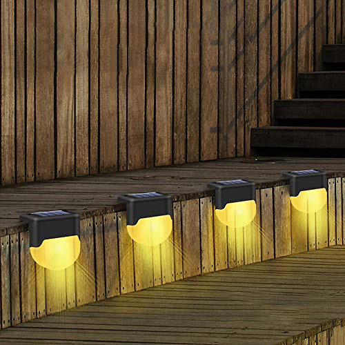 Lâmpada de cerca de energia solar, lâmpada de escada, à prova d'água, decoração de trilho de jardim