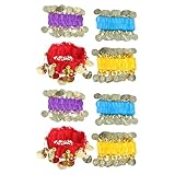 BESPORTBLE 8er-Set Bauchtanz-Armbänder – Dehnbare Fußkettchen und Handgelenksmanschetten für Bauchtanz – Boho-Münz-Fußkettchen für Partys und Festivals, Tanzaccessoires