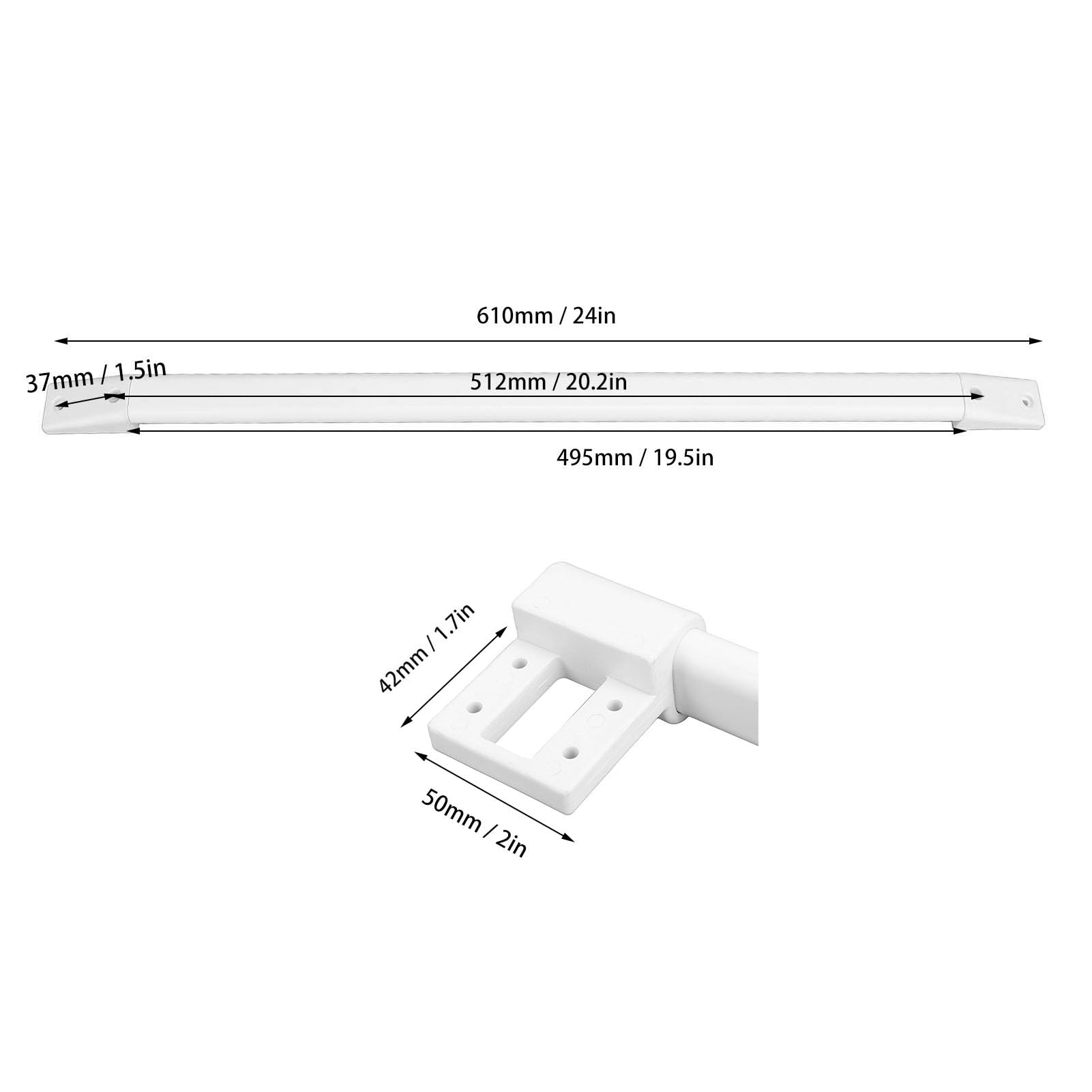 Wohnmobil-Tischhalterung, Wohnmobil-Tisch-Wandhalterung, Wohnmobil-Tischschienen-Set, 610 Mm ABS-Nylon mit Installationszubehör für Wohnmobil, Wohnwagen, Wohnmobil