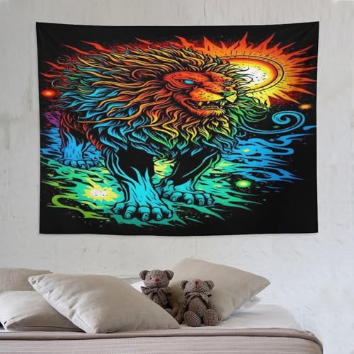 Tapisserie murale lion pour créer une ambiance cosy de chambre