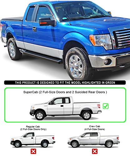 Estribos negros APS 6in compatibles Ford F150 04-14 miniatura 2