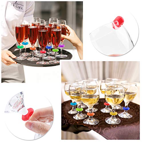 Wine Glass Markers Charms, 24 Pcs Premium Silicone Wine Markers For Wine Glasses And Brims Of Glasses, 24 Colors #TOP3