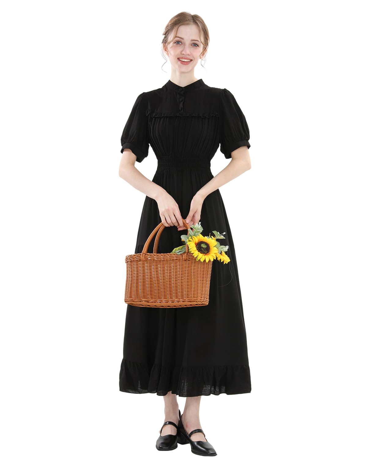Fiamll Mittelalter Kleid Damen Kurzarm Vintage Viktorianisches Kleid Sommer Kleid Renaissance Maxikleid Party Ballkleider