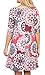 Womens 3/4 Sleeve Loose Floral Print Casual Crew Neck Pocket T Shirt Dress Red XL
