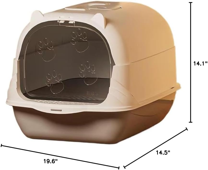 Pet Litter Box Fully Enclosed Spillproof Deodorant Cat Toilet Two-Way Shovel Large Capacity Cat Toilet Litter Box Closed Sandbox