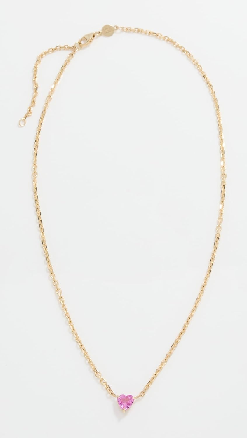 Pink Sapphire Heart Necklace - Image 2