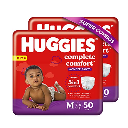 Huggies Complete Comfort Wonder Pants, Medium (712kg) Size Count 100