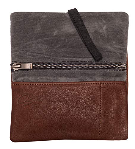 SIMARU Blague à Tabac en Vrai Cuir - Tanné au Végétal - Pochette à Tabac à Rouler avec Compartiments pour Filtres et Papiers - Compacte, Portable, Durable - Idée Cadeau Parfaite (Marron) Cover