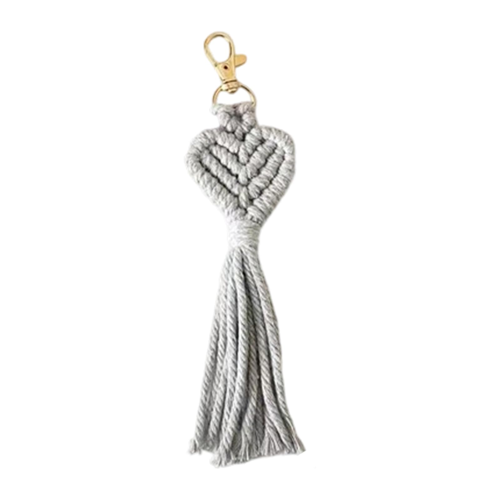 Maxtonser Handmade Crochet Yarn Tassels Keychain with Rotating Lobster Claws Clip Handwoven Holder For Wallet Purses Bag Charm