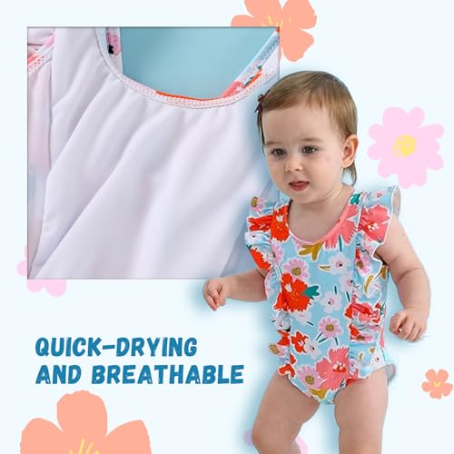 Newborn Baby Girl Ruffle Swimsuit Infant Toddler One Piece Floral Bikini Beach Bathing Swimwear Set3