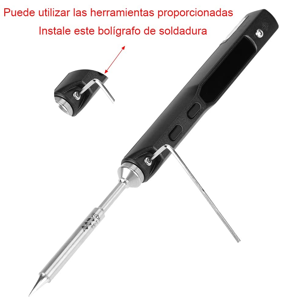 Saldatore elettrico, TS100 DC 12V 24V 65W Mini kit di saldatura elettrico digitale portatile per saldatore per laper Boratorio scolastico, hobby, elettronica