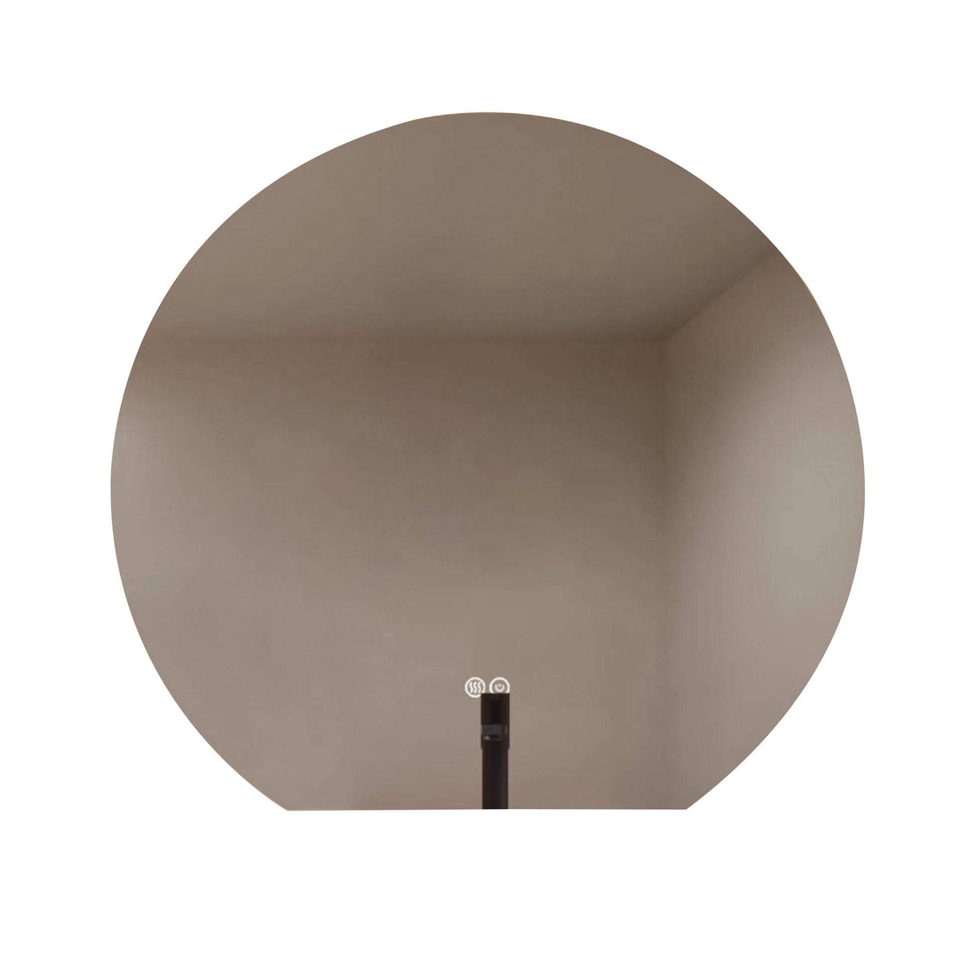 Zlthraustic Smart Semicircle Bathroom Mirror with LED Lights, Anti-Fog Vanity Mirror, 3 Color Dimmable, Explosion-Proof, for Family Hotel(80x72cm)