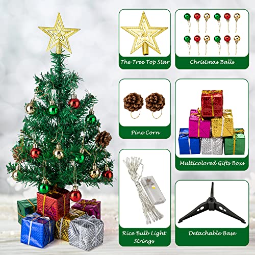 Christmas Decorations, Indoor Christmas Tree Decorations Mini Christmas Tree, Artificial Christmas Tree With Led Light Strings And Christmas Ball Ornament Decorations For Christmas And Party #TOP1